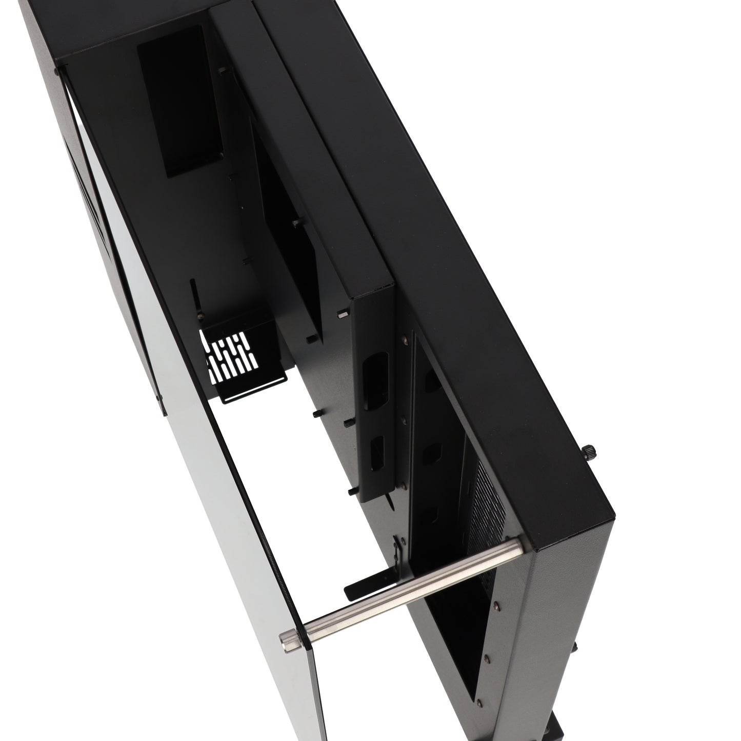 Hochwertiges PC Wandgehäuse aus 1mm Stahl und 4mm gehärtetem Glas